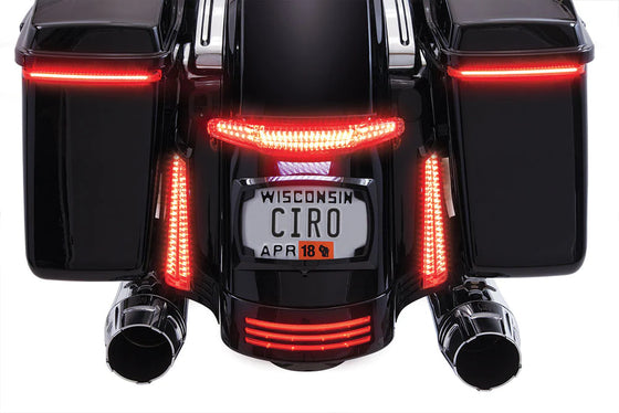 Ciro Latitude Tail Light & License Plate Holder with Lighstrike Lighting Street Glide, Road Glide, & Road King!