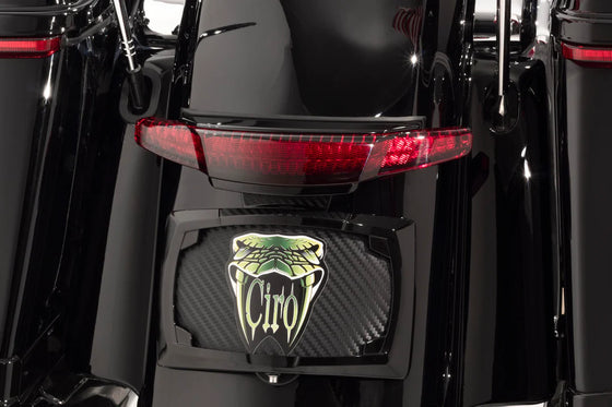 Ciro Latitude Tail Light & License Plate Holder with Lighstrike Lighting Street Glide, Road Glide, & Road King!