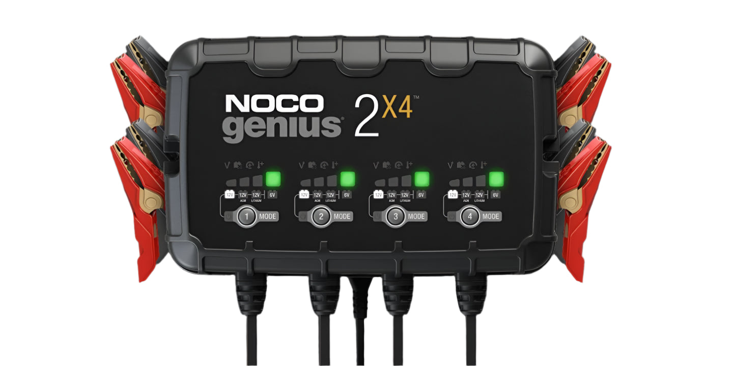 NOCO Genius 4-Bank, 8-Amp Battery Charger, Maintainer, Tender