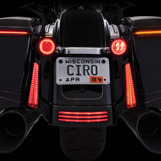 Ciro Fang LED Signal Light Inserts for Harley-Chrome or Black