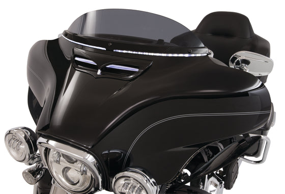 CIRO LED Lighted Horizon Windshield Trim for Harley Batwing Fairing-14 to 23-Black