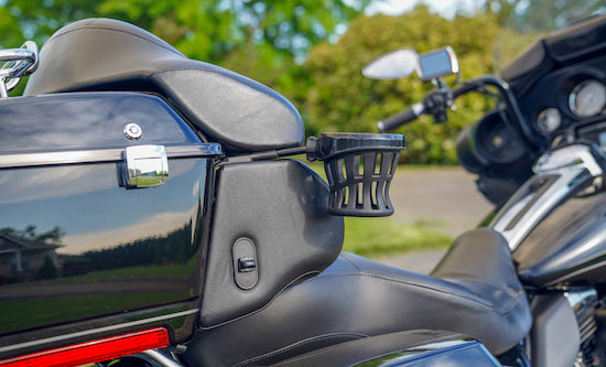 Ciro Drink Holder-Rider & Passenger Mount Options-Harley & Metric-Black