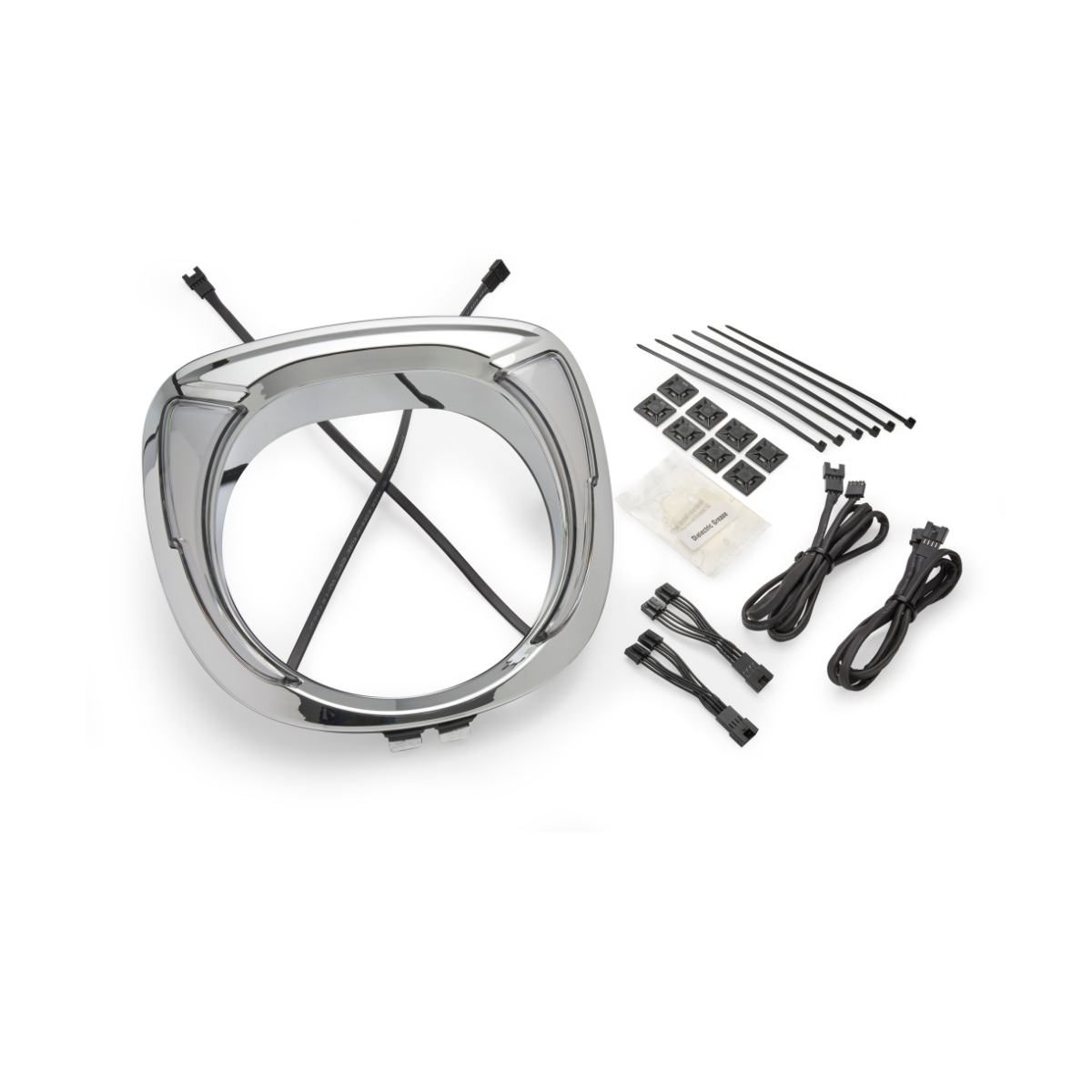 Ciro Fang LED headlight bezel for Indian Chieftain, chrome