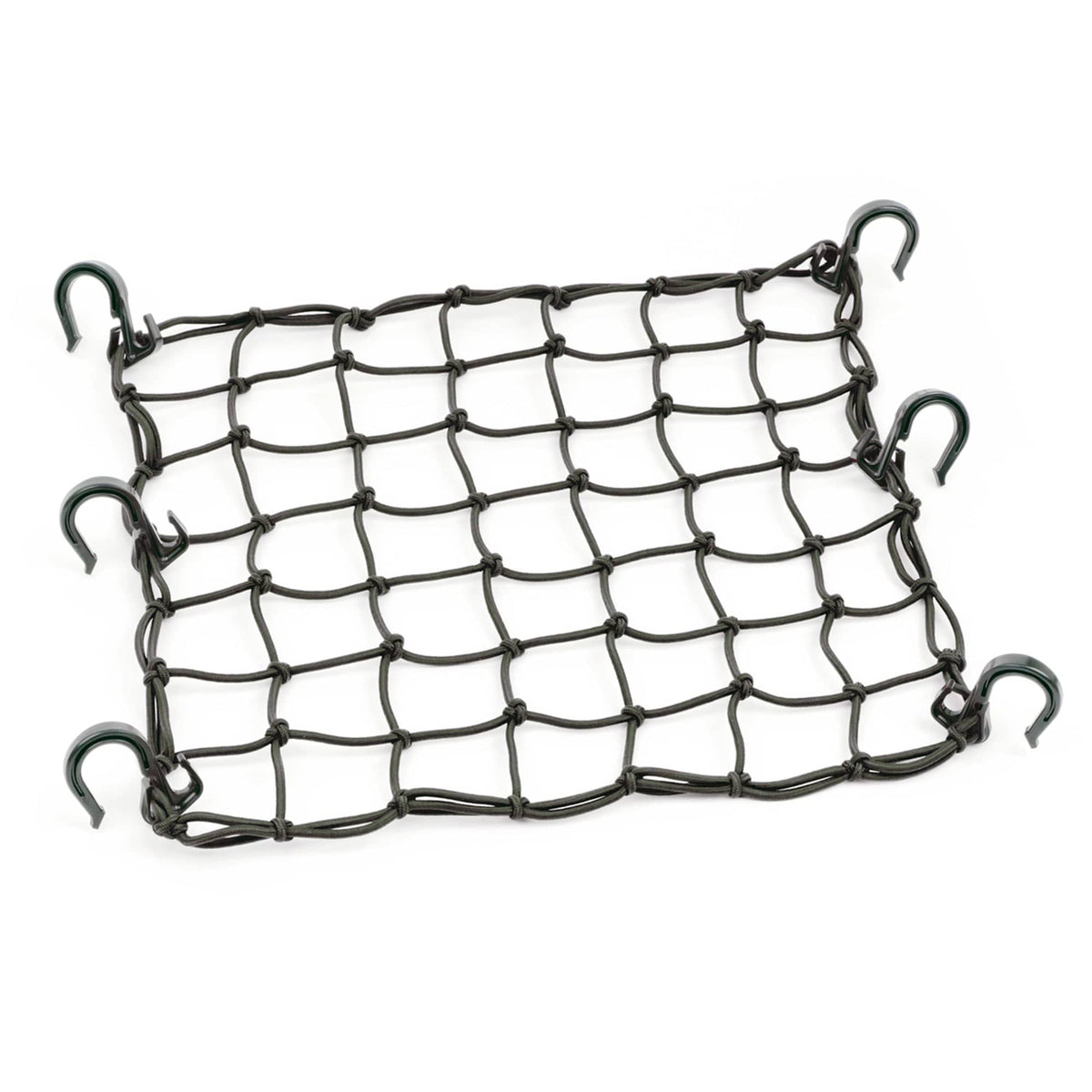 PowerTye 15 x 15 inch black motorcycle cargo net with 6 hooks