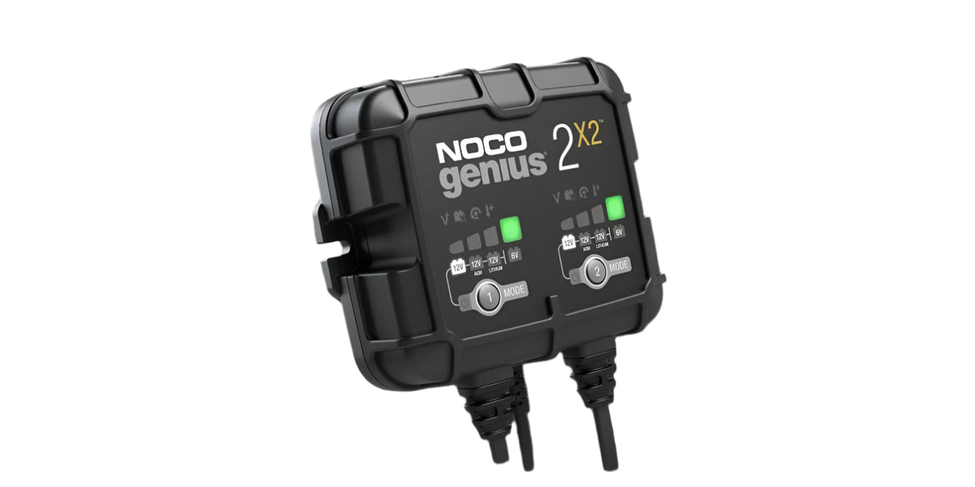 NOCO Genius 2-Bank, 4-Amp Battery Charger, Maintainer, Tender