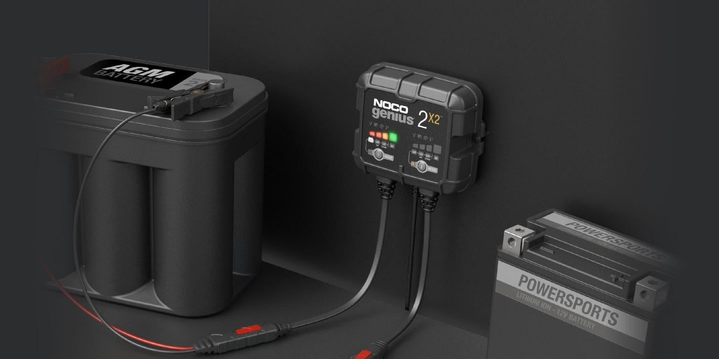 NOCO Genius 2-Bank, 4-Amp Battery Charger, Maintainer, Tender