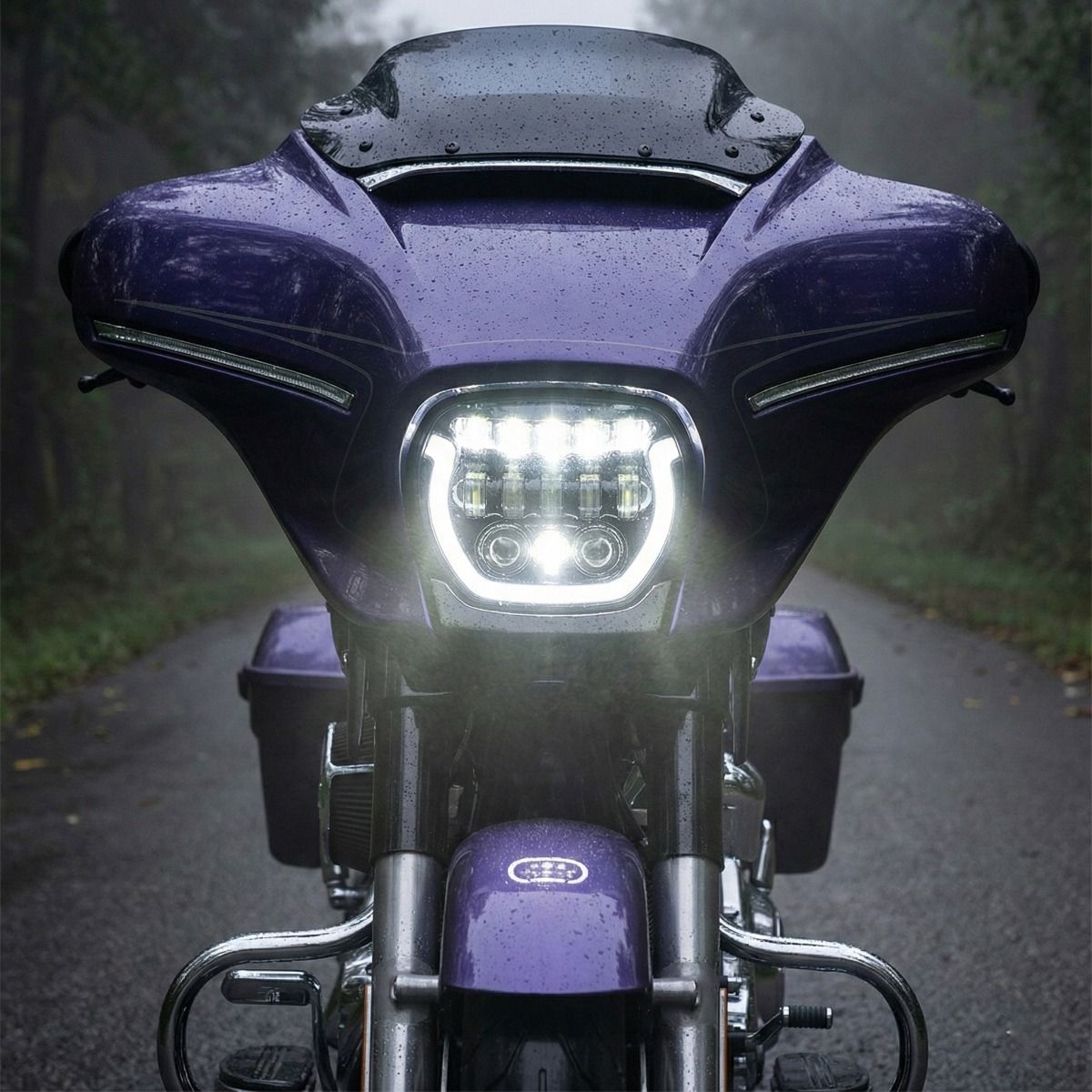 Hogworkz Black HALOMAKER™ LED Headlight for Harley® Street Glide