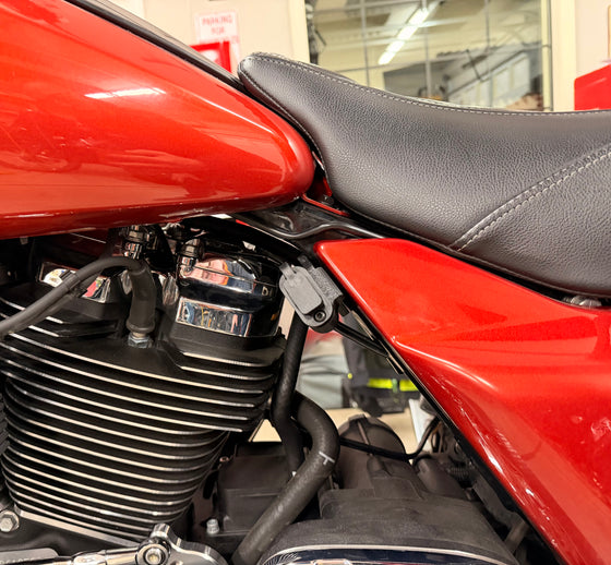 Stealthport Motorcycle Battery Charging & Accessory Port - MID-FRAME LEFT SIDE MOUNT (Harley Touring Models)