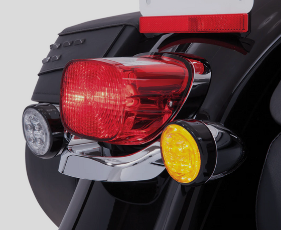 Ciro Fang LED (Single Filament) Rear Signal Light Inserts for Harley-Chrome or Black