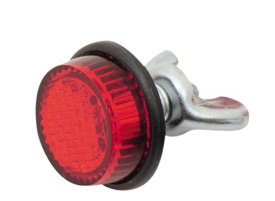 Motorcycle License Plate Fasteners-Reflectors-Red