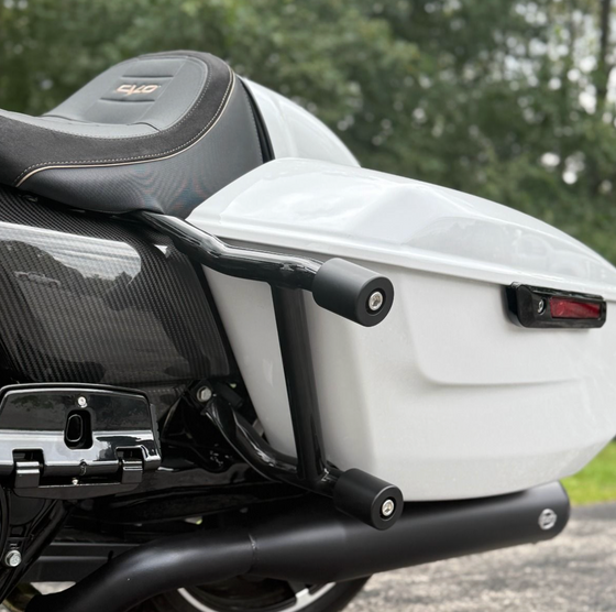 Hogworkz Black Double Barrel Saddlebag Guards for Harley-Davidson (Select 2023 and Newer Touring Models)