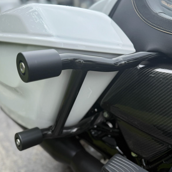 Hogworkz Black Double Barrel Saddlebag Guards for Harley-Davidson (Select 2023 and Newer Touring Models)