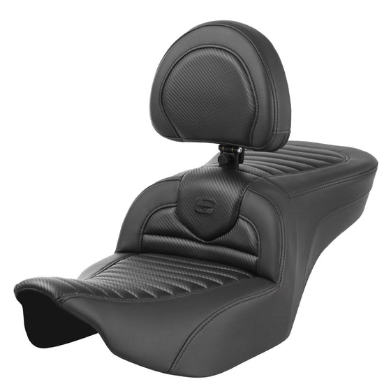 Saddlemen Roadsofa Carbon Fiber-CF-Tuck & Roll-TR (2023 CVO Street Glide & Road Glide & 24 To Present Street Glide & Road Glide (Heated & Non Heated Options)