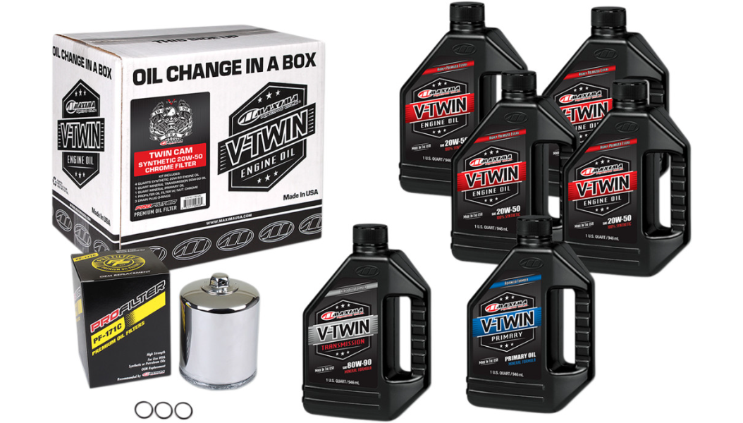 Maxima V-Twin Complete Synthetic Oil Change Kit For Harley