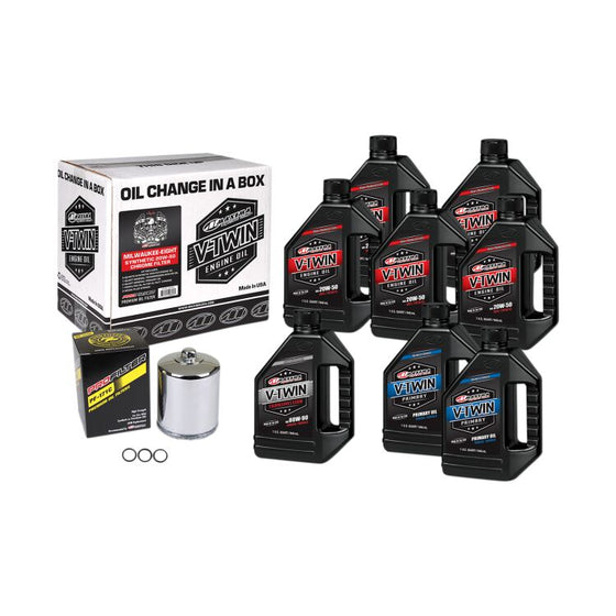 Maxima V-Twin Complete Synthetic Oil Change Kit For Milwaukee Eight 2017-Present