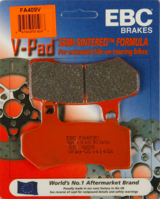 EBC Brakes Semi-Sintered Front/Rear Brake Pads For Harley Touring/V-Rod 2006-2024