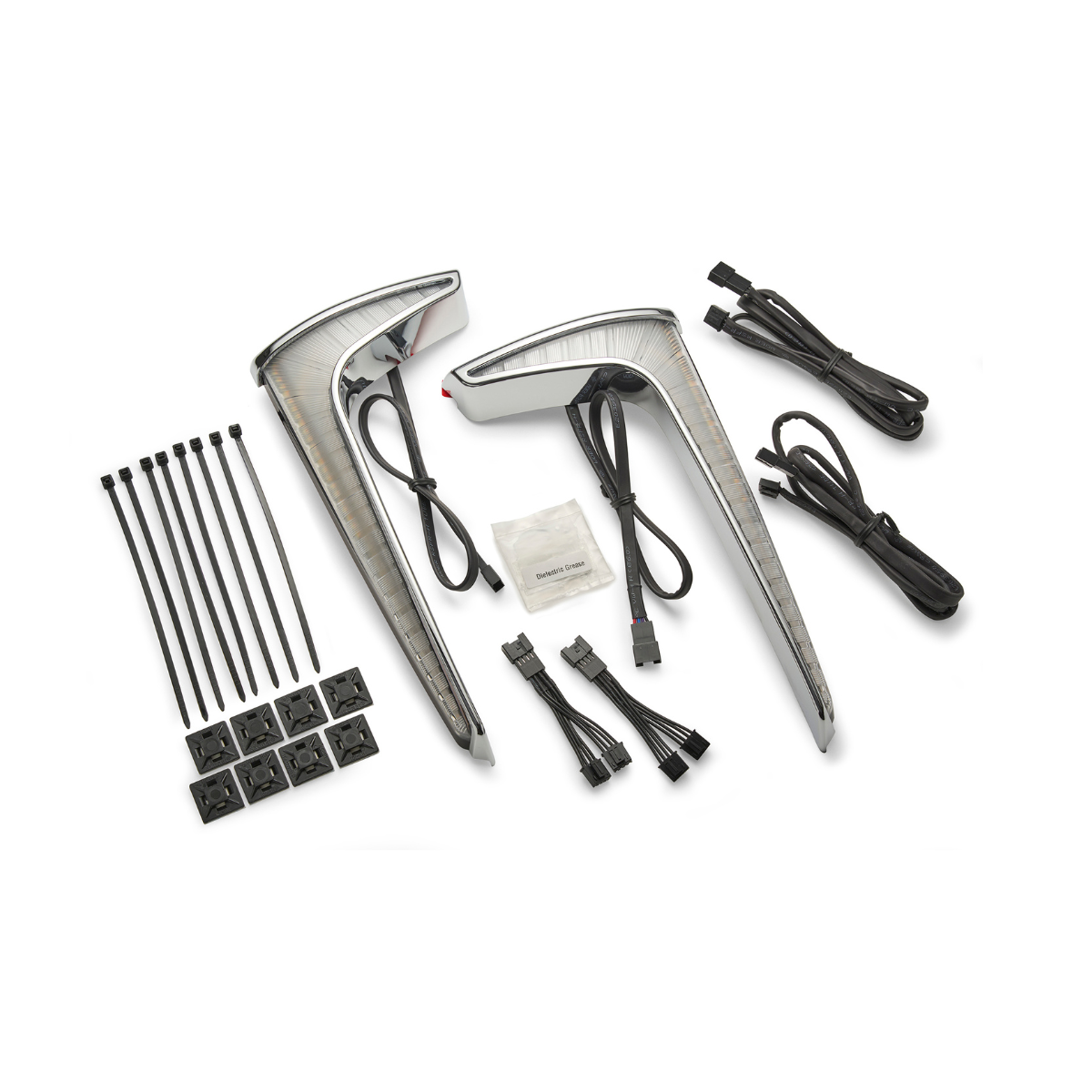 Ciro Fang lower fairing lights for Indian Pursuit, chrome
