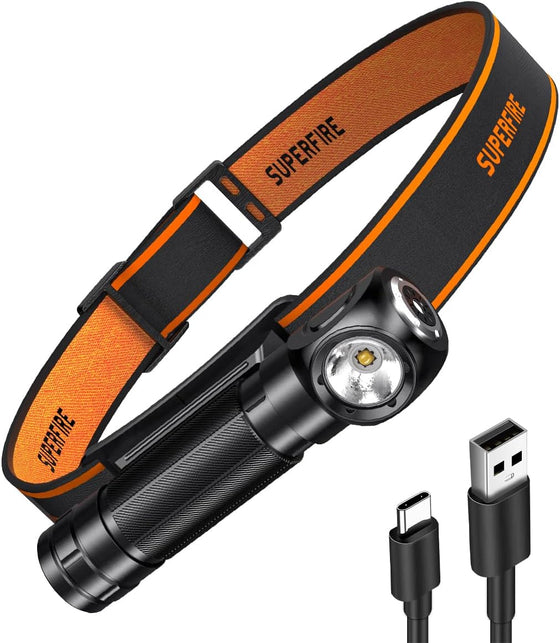 Biker Light-LED 1000 Lumen 90 Degree Flashlight & Headlamp With Magnet (Superfire TH04-S)