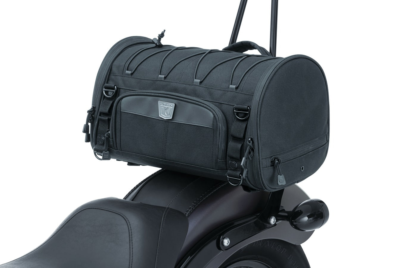 Kuryakyn Momentum 5257 Zaino Impermeabile 20.5L – Con Cinghie Sissy Bar, Copertura Antipioggia, Tasche MOLLE, Per Moto E Pendolari, Nero