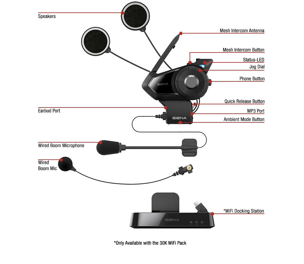 Sena 30K Mesh Intercom™ Communication System w/HD speaker – Law