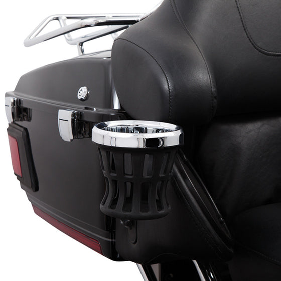 Ciro Drink Holder-Rider & Passenger Mount Options-Harley & Metric-Chrome Top
