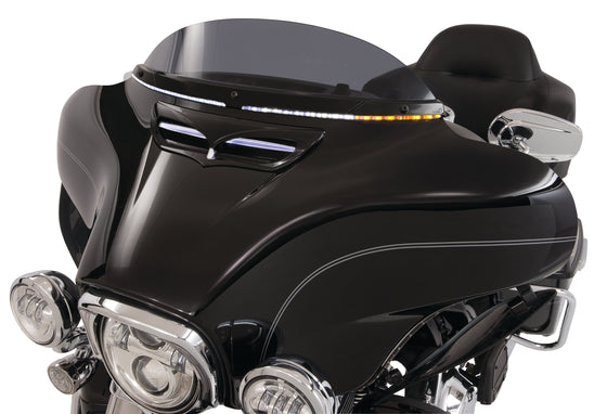 CIRO LED Lighted Horizon Windshield Trim for Harley Batwing Fairing-14 & Newer-Black