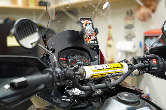 Biker Gripper Cell Phone Control/Perch Mount (Black & Chrome Mounting Bracket Versions-Harley or Metric)