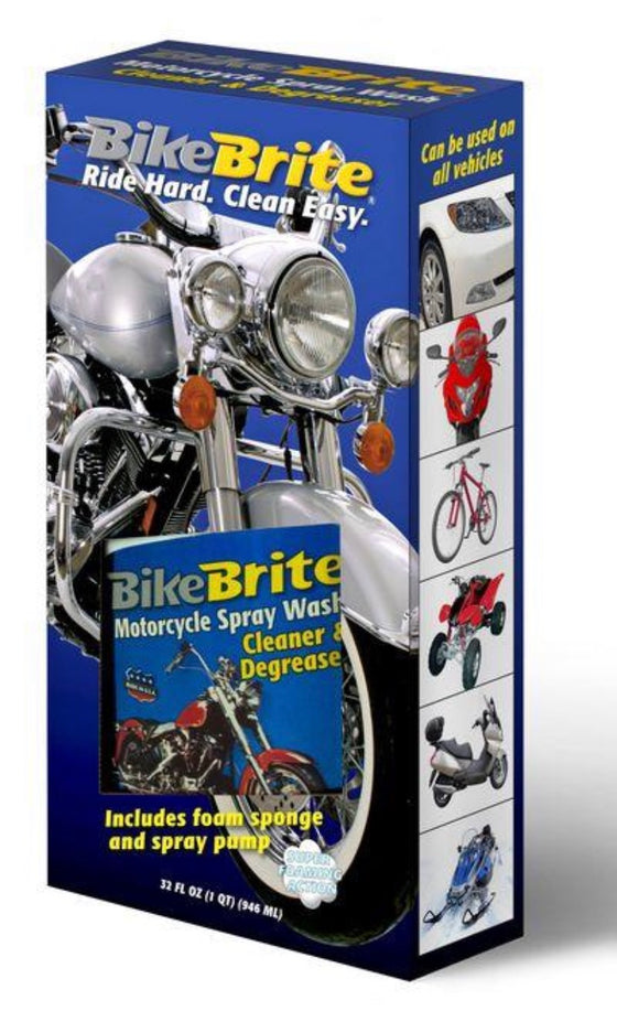 Bike Brite "Motorcycle Spray Wash"-Cleaner & Degreaser Kit With Sponge
