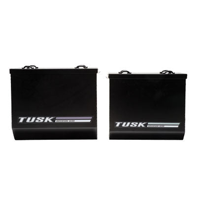 Tusk Aluminum Panniers-(Black & Silver)-(Large & Medium) (No Hardware Included)